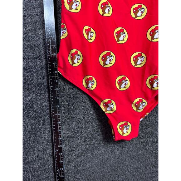Buc-ee's One-Piece Swimsuit Womens Size XL Red With Beaver Logo Print - Picture 3 of 4